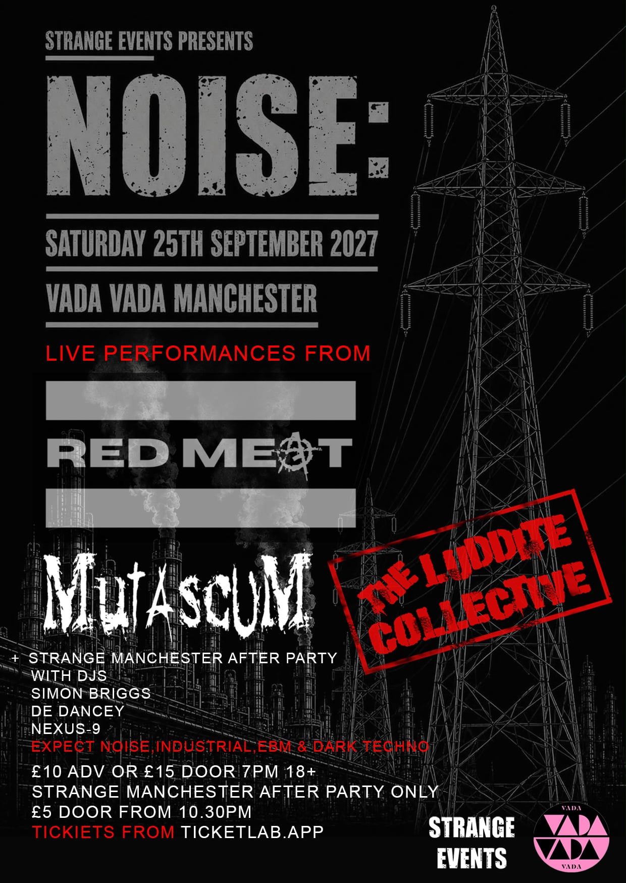 Strange Manchester:Noise - Red Meat, Mutascum & The Luddite Collective + Strange Manchester after party