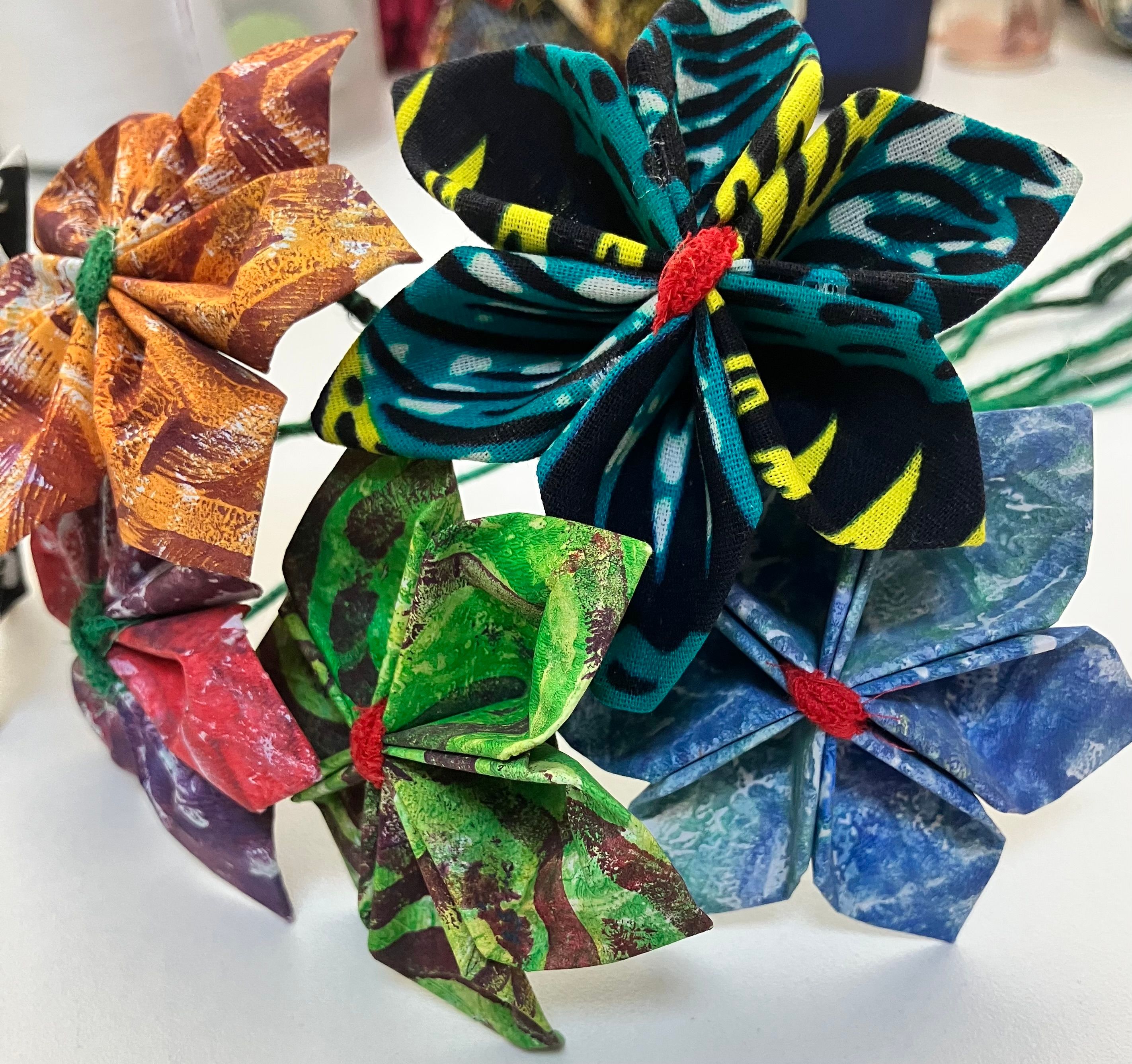 Hand-printed paper Origami flowers & vase making workshop